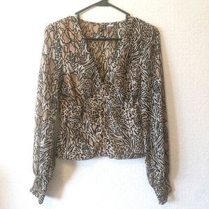 H&M Animal Print Crop Top US 4-6